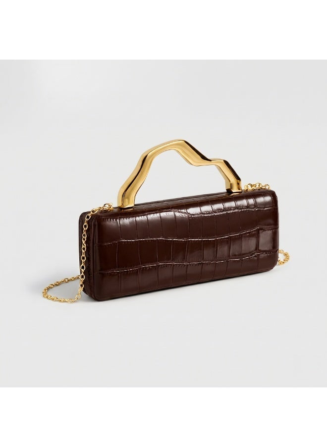 Flossie Coffee crossbody bag with gold-tone PU accents, perfect for commuting, daily outings, and evening events - Image 4