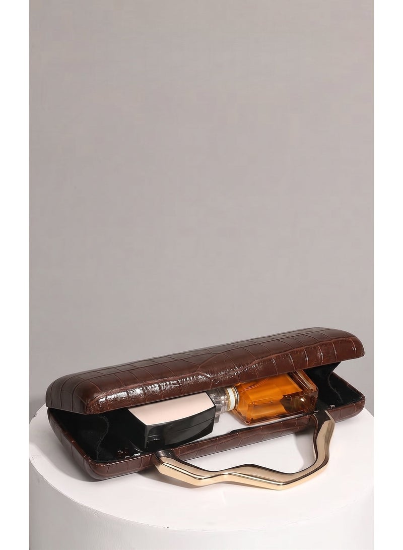 Flossie Coffee crossbody bag with gold-tone PU accents, perfect for commuting, daily outings, and evening events - Image 5