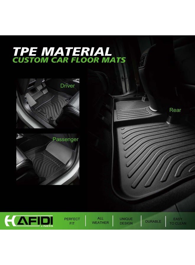 HAFIDI Floor Mats Custom for Toyota Corolla 2009-2013 All Weather Protection TPE Heavy Duty Non-Slip Automotive Floor Liners Fits Front& 2nd Row Full Set Accessories, Black - Image 2