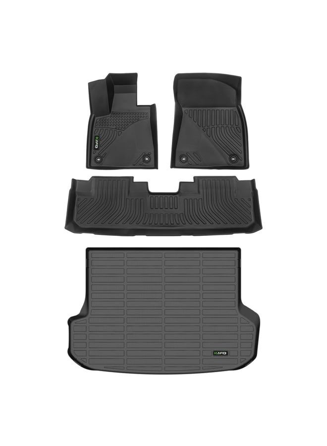 HAFIDI Floor Mats Custom for Toyota Corolla 2009-2013 All Weather Protection TPE Heavy Duty Non-Slip Automotive Floor Liners Fits Front& 2nd Row Full Set Accessories, Black - Image 1