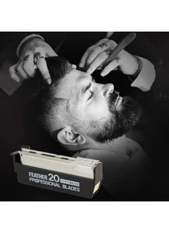 Feather Feather Artist Club Professional Single Edge Razor Blades - (20 Count) - Single Straight Edge Razor Blade Refills for Shaving With Straight Edge Razors - For Men & Barbers  - Image 2