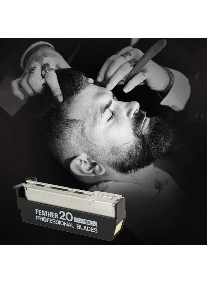 Feather Feather Artist Club Professional Single Edge Razor Blades - (20 Count) - Single Straight Edge Razor Blade Refills for Shaving With Straight Edge Razors - For Men & Barbers  - Image 2