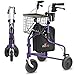 NOVA Traveler Folding 3Wheel Walker with Tray Basket Pouch Cup Holder Lightweight Mobility Aid for Seniors Adults 8 AllTerrain Wheels for Tight Spaces Travel Purple - Image 1