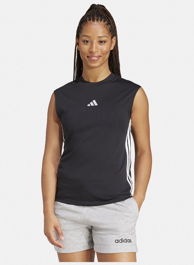 Adidas Essentials 3-Stripes Cotton Lifestyle Tank Top  - Image 1