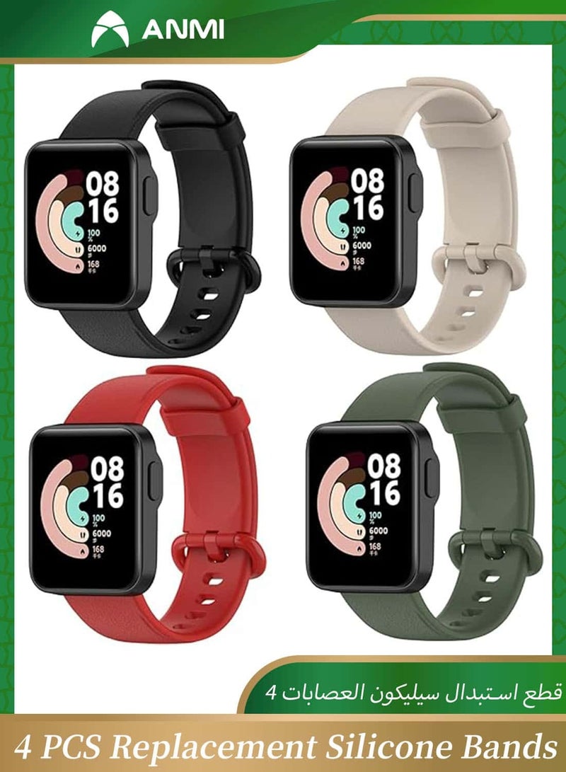 Anmi 4 PCS Replacement Silicone Bands for Xiaomi Watch 2 Lite/Redmi Watch 2 Lite - Image 1