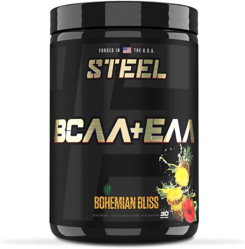 Steel Supplements مكملات الصلب مسحوق BCAA EAA عالي الأداء يعزز نمو العضلات النحيفة وقدرة التحمل أثناء التمرين نسبة 211 لاستعادة العضلات بشكل أسرع 30 حصة بهجة بوهيمية - Image 1