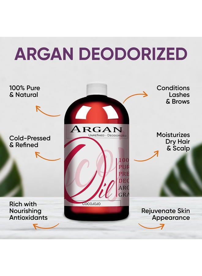 Cocojojo Argan Oil Deodorized, Argan Oil for Hair, Hair Treatment Oils, Hair Oils, 100% Pure Argan Oil Organic, Argan Oil for Face, Unrefined Unscented Cold Pressed Extra Virgin - 32 Oz (Pack of 1) - Image 2