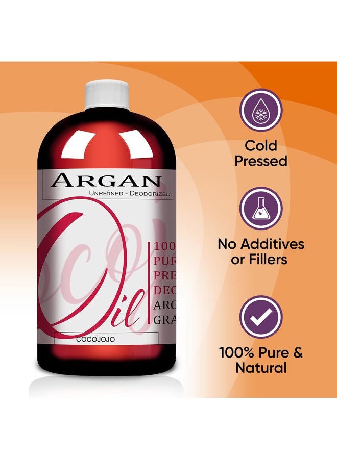 Cocojojo Argan Oil Deodorized, Argan Oil for Hair, Hair Treatment Oils, Hair Oils, 100% Pure Argan Oil Organic, Argan Oil for Face, Unrefined Unscented Cold Pressed Extra Virgin - 32 Oz (Pack of 1) - Image 5