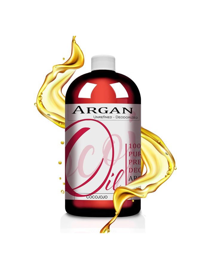 Cocojojo Argan Oil Deodorized, Argan Oil for Hair, Hair Treatment Oils, Hair Oils, 100% Pure Argan Oil Organic, Argan Oil for Face, Unrefined Unscented Cold Pressed Extra Virgin - 32 Oz (Pack of 1) - Image 1