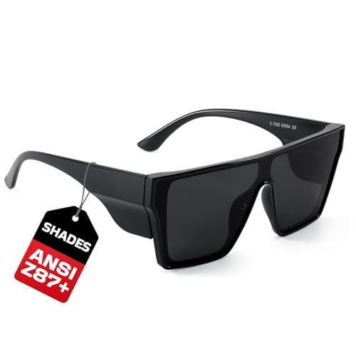 SODQW Ansi Z87 Big Sunglasses for Men Polarized Square Safety Glasses UV400 Outdoor/Sports, Surf, Construction, Work - Image 1