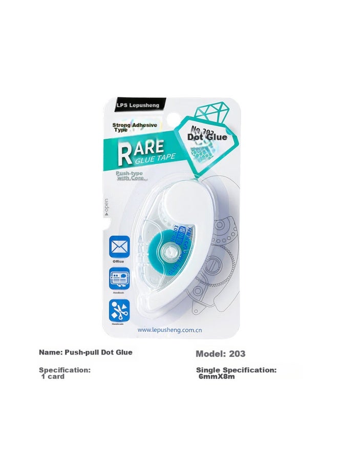 Lps Dotted Glue, Double-Sided Tape For Journaling, Student Correction Tape, Strong Adhesive, High Viscosity Tape, Dotted Glue For Journaling, 203 White - Image 1