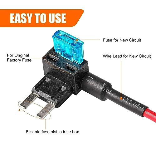 Durvient.com® Mini Blade Fuse Tap Add a Circuit Connector for European Cars Auto Bikes (Pack of 3) - Image 3