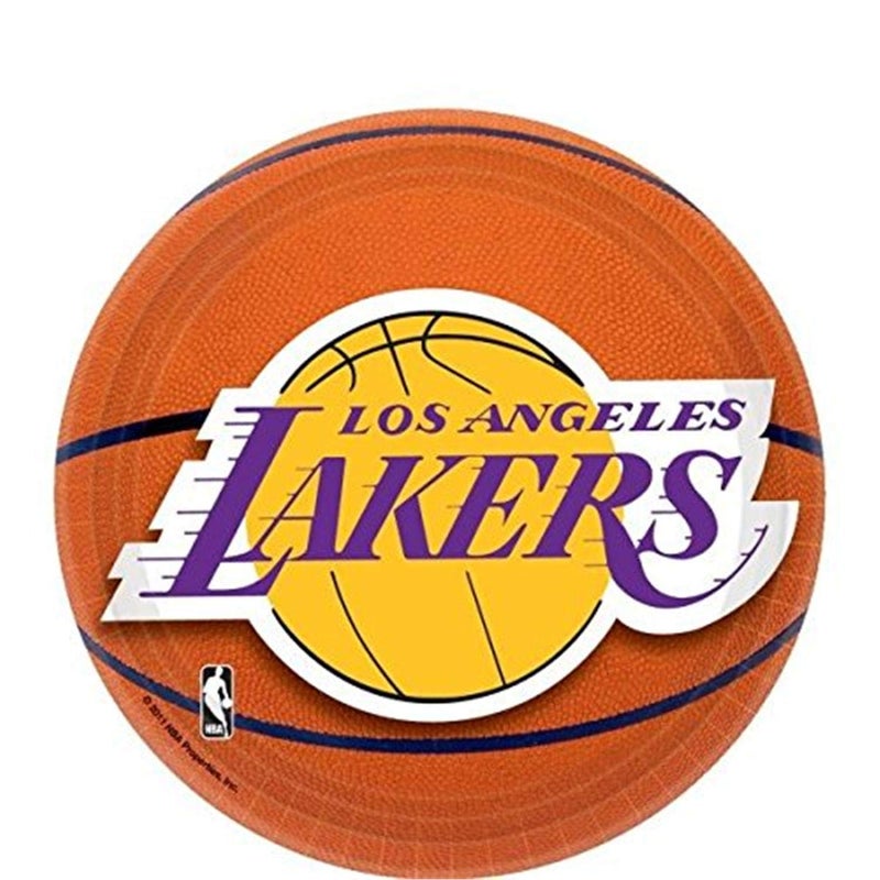 Amscan 543627 Los Angeles Lakers NBA Collection 7 Dessert Plates 8 pcs