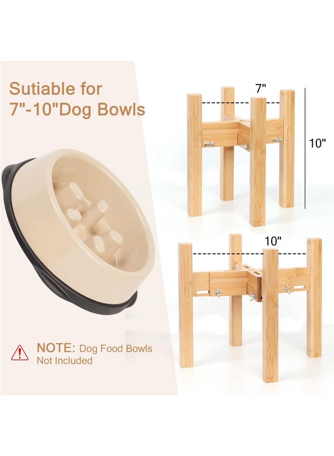 HTB Elevated Dog Bowl Stand,Adjustable Dog Food Stand for 7”-10” Bowls,Single Dog Bowl Holder 10” Tall for Medium Dogs - Image 3