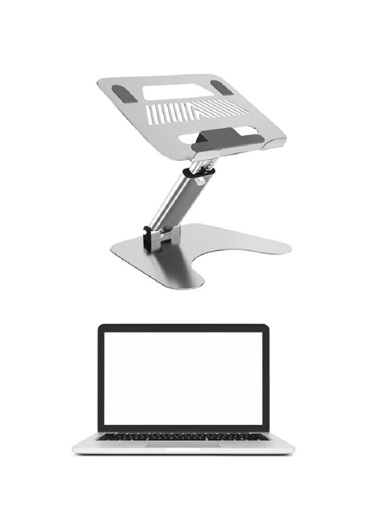 Generic - Enhanced Ergonomics and Cooling Solution  Adjustable Laptop Stand Anti-Slip Design, Foldable Aluminum Riser Cooler, Improved Comfort and Temperature Regulation for Pad, Notebook, PC - Image 1