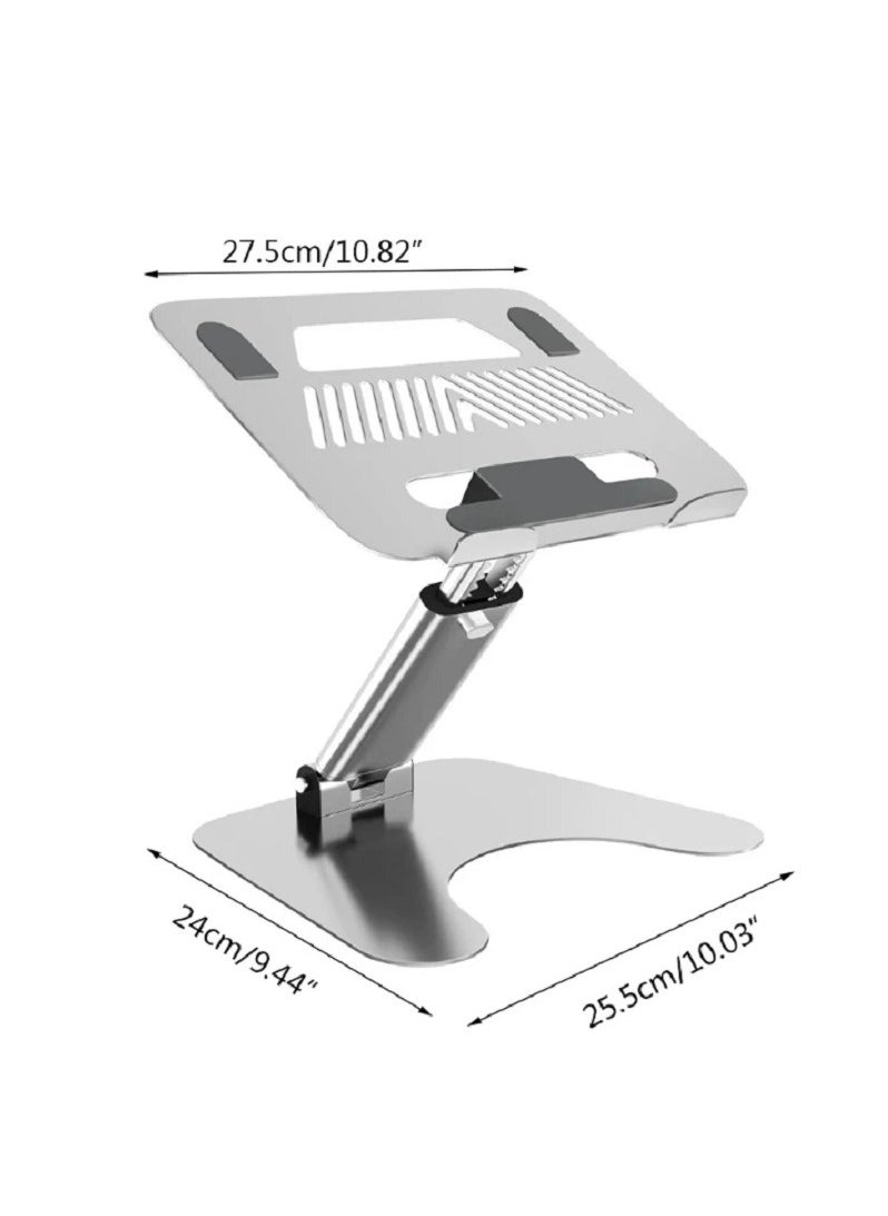 Generic - Enhanced Ergonomics and Cooling Solution  Adjustable Laptop Stand Anti-Slip Design, Foldable Aluminum Riser Cooler, Improved Comfort and Temperature Regulation for Pad, Notebook, PC - Image 1
