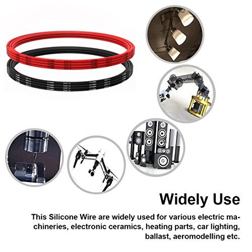 TUOFENG 22 Gauge Electrical Wire - 20 Feet [10 ft Black, 10 ft Red] - Flexible Silicone Wire of Tinned Copper, Solder Through Quickly - Image 4