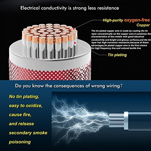 TUOFENG 22 Gauge Electrical Wire - 20 Feet [10 ft Black, 10 ft Red] - Flexible Silicone Wire of Tinned Copper, Solder Through Quickly - Image 2