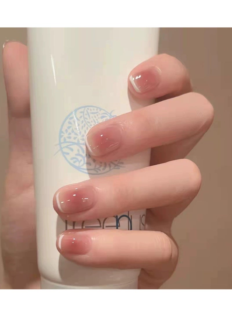 Goolsky Blush Pink Press On Nails Pure Girl Style Detachable Fake Nail Tips Soft Nude Ready to Wear Set  - Image 3