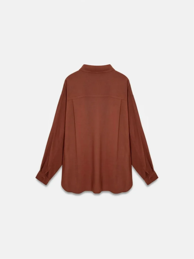 ديلفين Dilvin Oversized Crepe Button Shirt