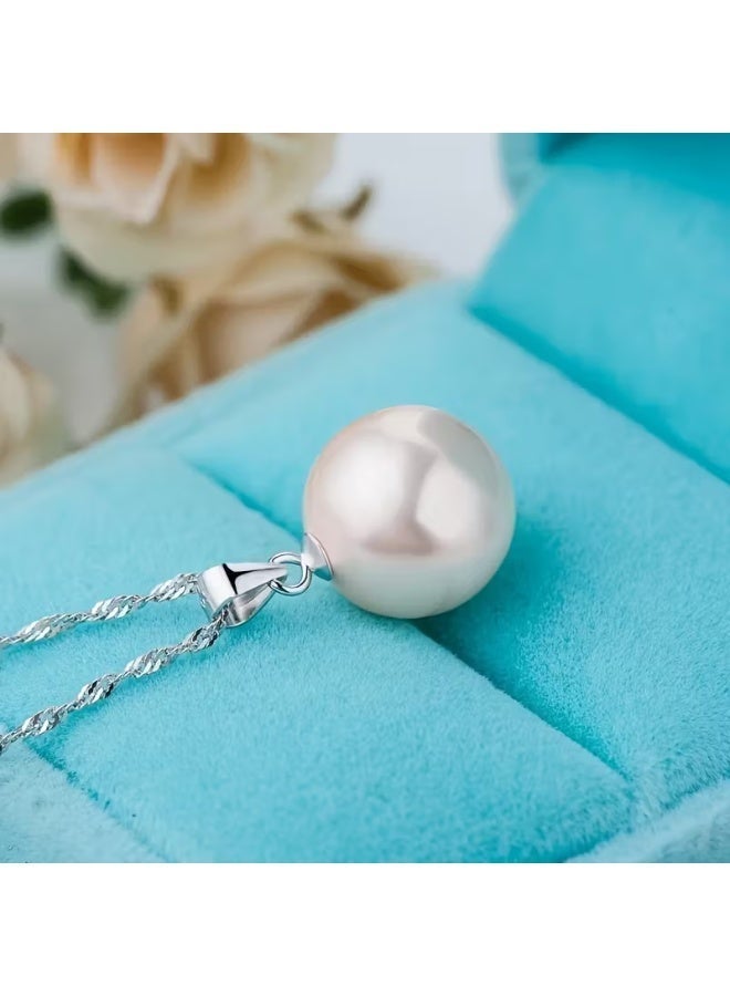 aeen Elegant Single Round White Faux Pearl Necklace – Minimalist Delicate Chain Jewelry for Women, Perfect for Everyday, Casual & Formal Wear - Image 5