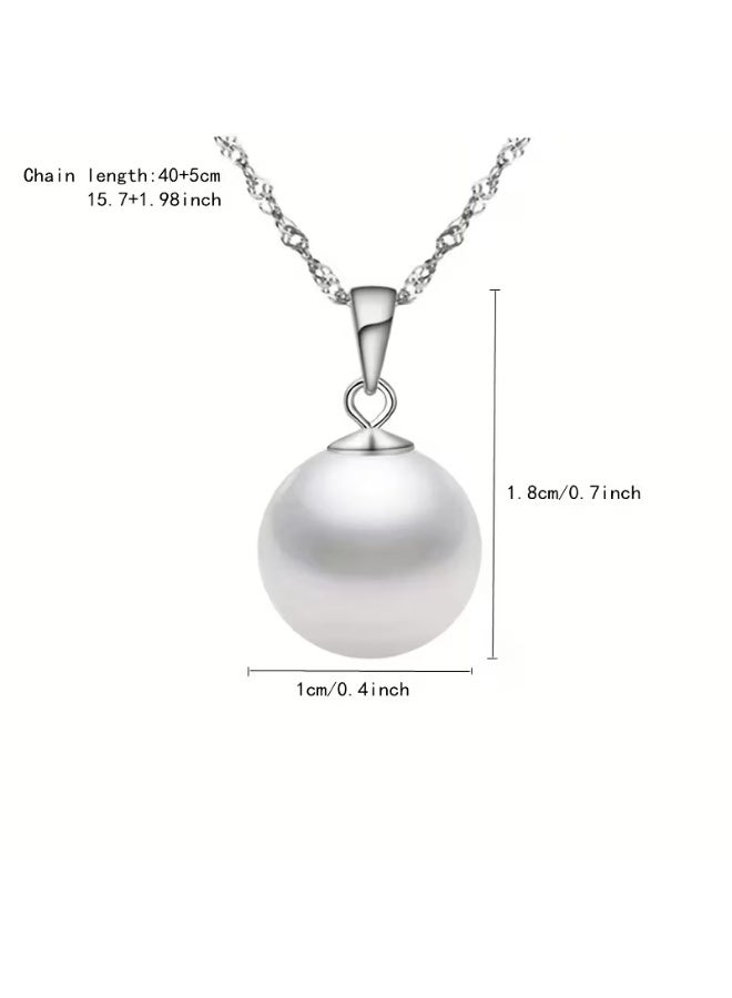 aeen Elegant Single Round White Faux Pearl Necklace – Minimalist Delicate Chain Jewelry for Women, Perfect for Everyday, Casual & Formal Wear - Image 4