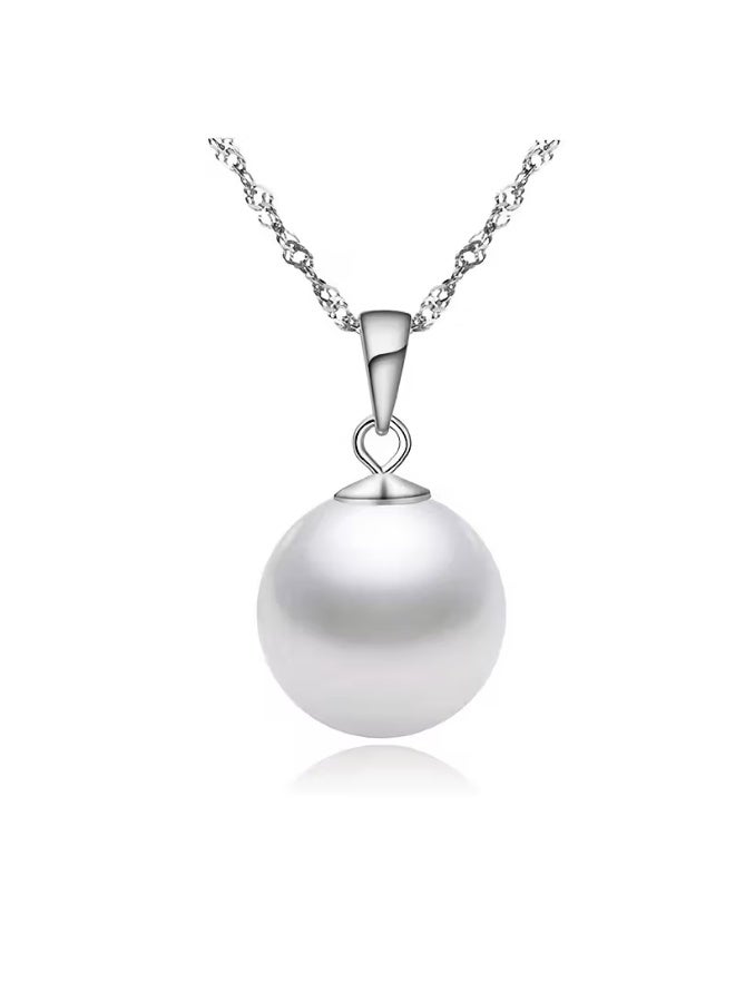 aeen Elegant Single Round White Faux Pearl Necklace – Minimalist Delicate Chain Jewelry for Women, Perfect for Everyday, Casual & Formal Wear - Image 1