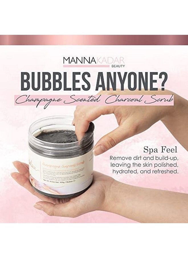 Manna Kadar Champagne Charcoal Scrub by Cosmetics Detoxify Exfoliate and Hydrate with this Gentle Charcoal Body Scrub 18.34 Ounce  - Image 3