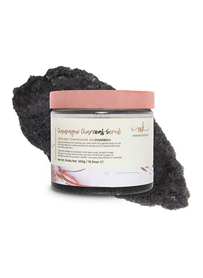 Manna Kadar Champagne Charcoal Scrub by Cosmetics Detoxify Exfoliate and Hydrate with this Gentle Charcoal Body Scrub 18.34 Ounce  - Image 1