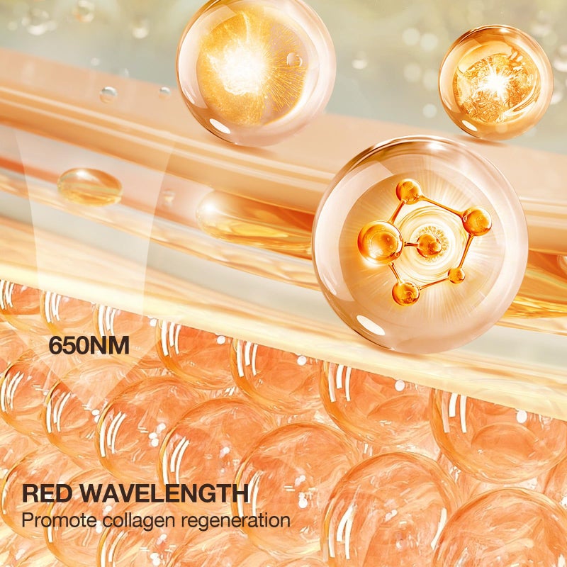 NEWKEY قناع العلاج بالضوء الأحمر NEWKEY للتجاعيد الوجه، 7 مصابيح LED للعلاج بالضوء، قناع العناية بالبشرة في المنزل لمكافحة الشيخوخة - Image 3