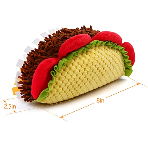 Prime Pets Plush Taco Dog Toy, Dog Squeaky Toys, Food Shaped Pet Toy for Small Medium Large Dogs, Stuffed Puppy Chew Toys - Image 3