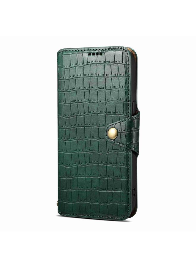 Denior Case For iPhone 14 Pro Crocodile Texture Oil Edge Leather Phone Case - Image 2