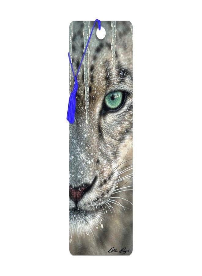 3D LiveLife Bookmark - Blue Ice from Deluxebase. Cute Lenticular Snow Leopard Page Marker. Animal Themed Accessories for Book Lovers. Small Gifts for Men, Women, Writers and Teachers. - Image 1