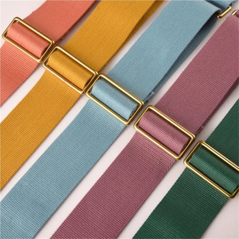 Shoulder Strap 5cm Wide Canvas Fabric Strap Solid Color Bag Strap Messenger Shoulder Bag Belt in Cowskin Leather Bag Parts Adjustable Handbags Strap(Red) - Image 4