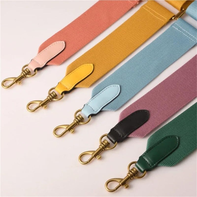 Shoulder Strap 5cm Wide Canvas Fabric Strap Solid Color Bag Strap Messenger Shoulder Bag Belt in Cowskin Leather Bag Parts Adjustable Handbags Strap(Red) - Image 3