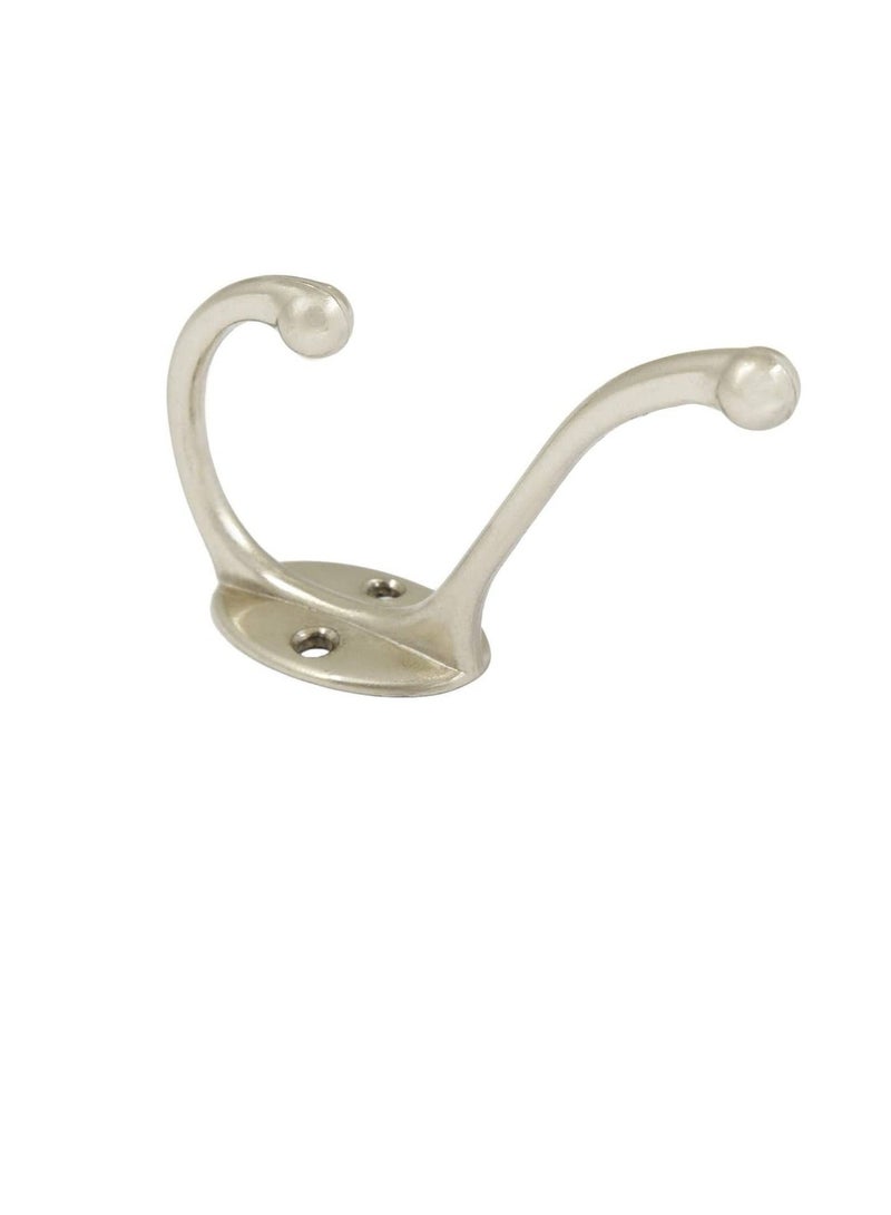 Metal Hat And Coat Hook Wall Hanger, Silver - Image 1