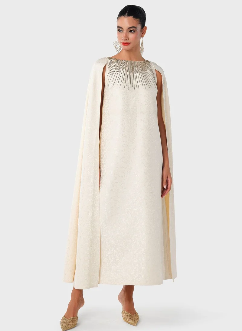 Threadz by Ajooni Embellished Cape Dress