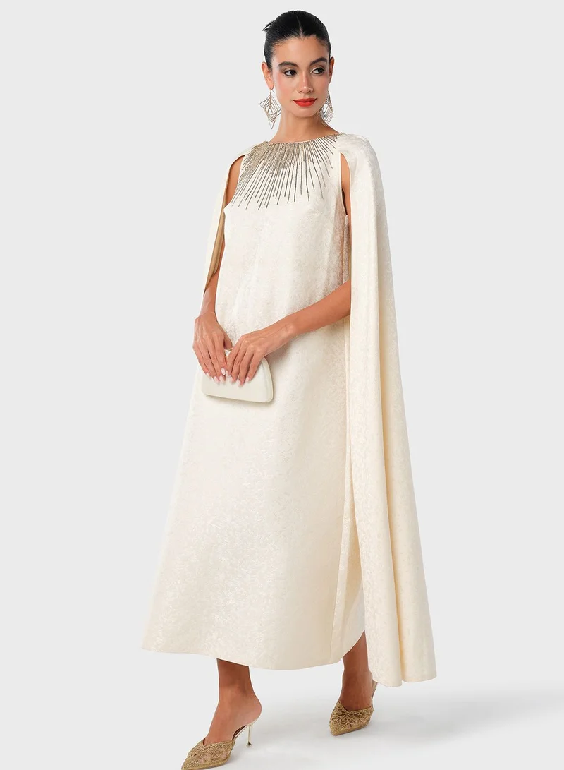 Threadz by Ajooni Embellished Cape Dress