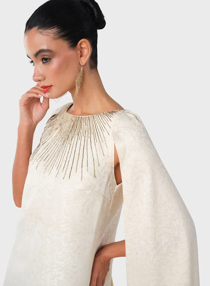Threadz by Ajooni Embellished Cape Dress