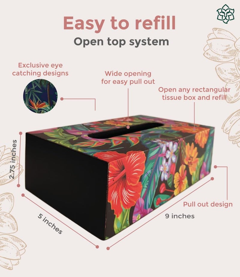 MaatirDesigns Maatir Premium Wooden MDF Tissue Box Cover Tissue Box Holder for Car Home | Tissue Box | Paper Napkin Holder | Tissue Dispenser Organizer for Car, Home, Dinning Table | Eco-Friendly | Refillable - Image 3