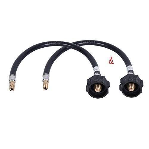 GasSaf 12inch RV Propane Hose, Camper Propane Hose for RV 2-Stage Regulator with Acme Nut and a 1/4'' Inverted Male Flare (2 PCS) - Image 1