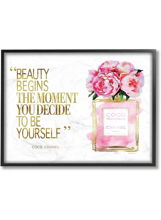 Home Trove Fashioner Perfume Gold Pink Watercolor Inspirational Word Wall Art  - Image 1