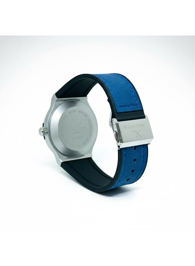XLOTS IronX Skeleton XLA21G Men’s Luxury Watch Blue Dial Open Heart Stainless Steel Case Leather finish Strap Quartz Analog Water Resistant - Image 5