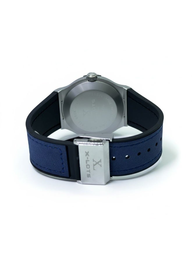XLOTS IronX Skeleton XLA21G Men’s Luxury Watch Blue Dial Open Heart Stainless Steel Case Leather finish Strap Quartz Analog Water Resistant - Image 4