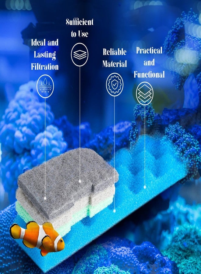 Threlaco مجموعة وسائط ترشيح بديلة من ثريلاكو، 40 قطعة، متوافقة مع فلاتر فلوفال 406/407، تتضمن 4 فلاتر إسفنجية بيولوجية، و36 مزيلًا للأمونيا/الفوسفات/النتريت. - Image 4