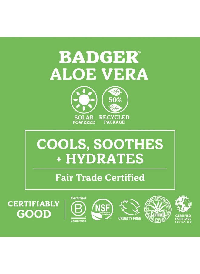Badger Aloe Vera Gel For Sunburn Relief Fair Trade & Organic After Sun Care Pure Cooling Soothing Aloe Vera Gel For Face & Skin Hypoallergenic & Unscented 4 Fl Oz  - Image 4