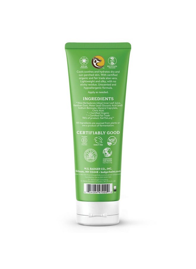 Badger Aloe Vera Gel For Sunburn Relief Fair Trade & Organic After Sun Care Pure Cooling Soothing Aloe Vera Gel For Face & Skin Hypoallergenic & Unscented 4 Fl Oz  - Image 3