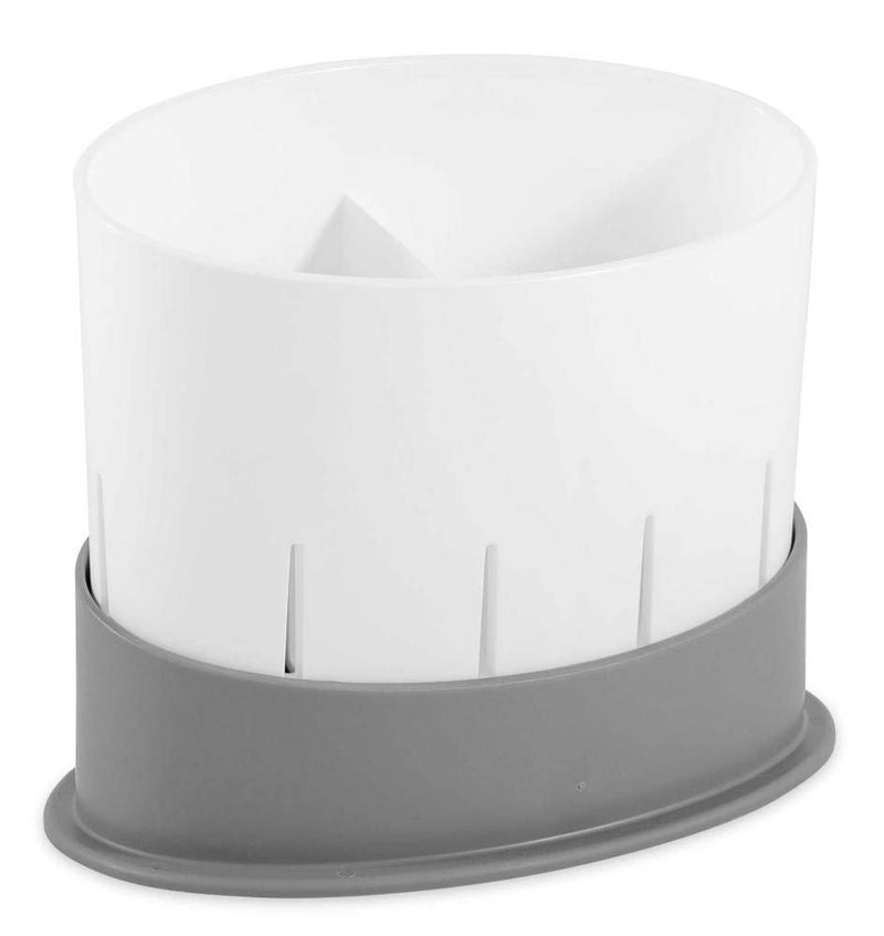 Camco Camco 43513 Countertop Utensil Drainer - Perfect for Storing and Drying Eating Utensils  Sponges  Brushes and Soap - Includes A Perforated Drainer and Base to Keep Countertops Dry  White