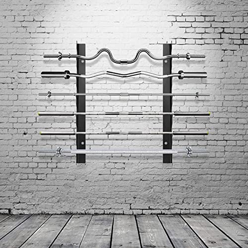 Protoner Olympic Barbell Rack Bar Storage, Weight rod Holder, Barbell Storage, Horizontal Barbell Wall Mount Bar Plate Storage Rack, Holds 5 Barbells, Holds - Image 1