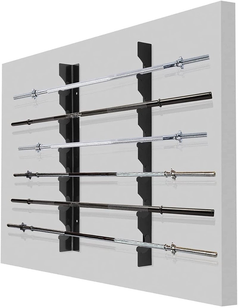 Protoner Olympic Barbell Rack Bar Storage, Weight rod Holder, Barbell Storage, Horizontal Barbell Wall Mount Bar Plate Storage Rack, Holds 5 Barbells, Holds - Image 2